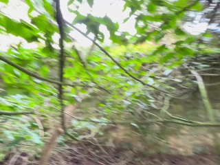 RISKY Public Sex - Busty Redhead Titty Fucks In The Bushes With People Walking By