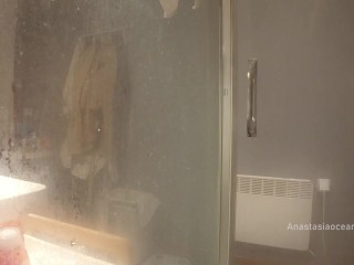 Stepmom came to his bathroom, he started jerking, she likes to watch. My pervert family.