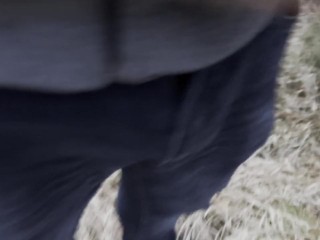 Outdoor Pissing & Risky Wank – My Small 11cm Dick Almost Exposed to Tourists!