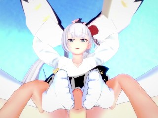POV Hentai Footjob from Shoukaku from Azur Lane