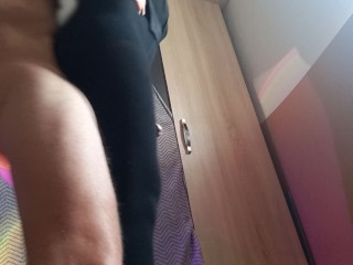 Cute girl in woolen tights under skirt dry hump daddy hard dick