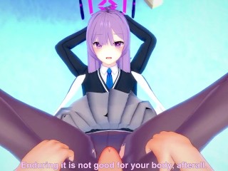 POV Hentai Footjob from Shiraishi Utaha from Blue Archive