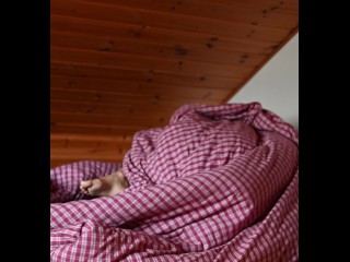 Under the blanket: Missionary fucking my wife on a sunday morning