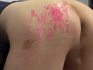 Both her feet in my ass, then she punishing me (Anal Foot Fisting/wax/flogging Part 2)