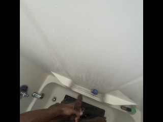 Stroking my bbc in the shower (nut vid)
