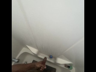 Stroking my bbc in the shower (nut vid)