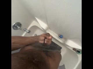 Stroking my bbc in the shower (nut vid)