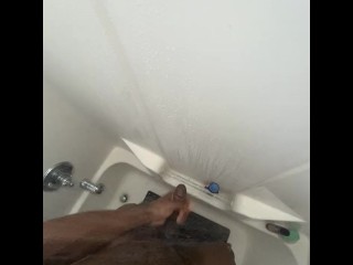 Stroking my bbc in the shower (nut vid)