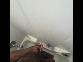 Stroking my bbc in the shower (nut vid)