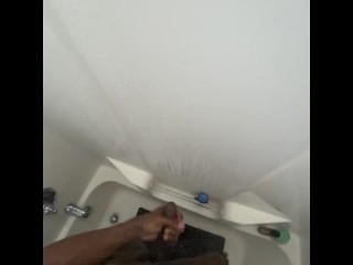 Stroking my bbc in the shower (nut vid)