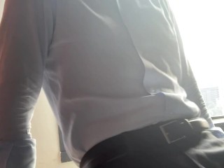 【孤独のオナニ（女性専用・オナニー鑑賞用）】海外出張ホテルで昼間のオナニー！スマホ個撮 | スーツ | イケオジ | リアル鑑賞も◎