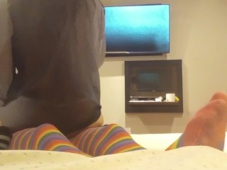 My friend dresses as a woman and sticks his cock in me, brunette, Latina, big ass, natural tits, big