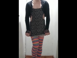 My friend dresses as a woman and sticks his cock in me, brunette, Latina, big ass, natural tits, big