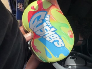 Big Booty Ebony Gets Fucked Through a Hole in Her Tight Gusher Shorts on Her Way to the Car Wash