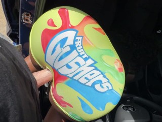 Big Booty Ebony Gets Fucked Through a Hole in Her Tight Gusher Shorts on Her Way to the Car Wash