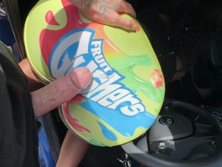 Big Booty Ebony Gets Fucked Through a Hole in Her Tight Gusher Shorts on Her Way to the Car Wash