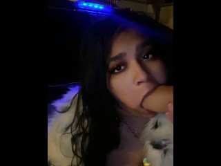 BBW Mistress gets caught  by cop on the streets playing with pussy