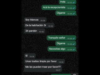 DICK FLASH. I Ask To a Young Married Hotel Maid To Jerk Me Off