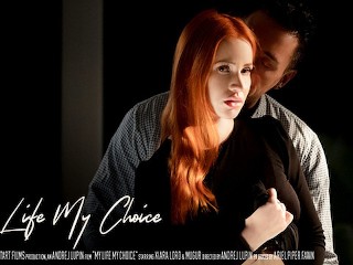 Watch sexy redhead's big breasts bounce as she gets a creampie