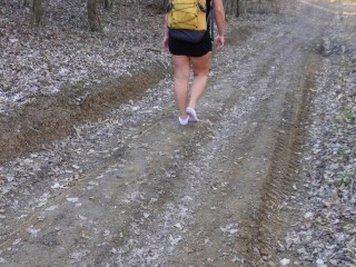 I abandoned my shoes, socks and panties then played with my feet in the outdoor mud, foot fetish 4K