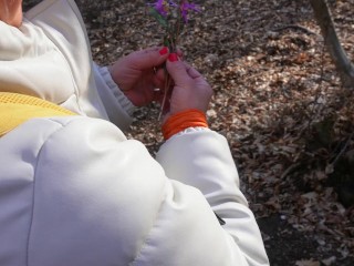 Little Red Riding Hood MILF went into the forest to pick flowers and hunter caught and fucked her 4K