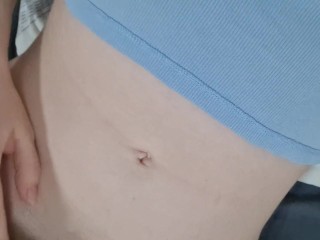 masturbating my pink pussy while my parents are not home