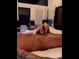 MILF feet with sexy white toes giving an oily footjob