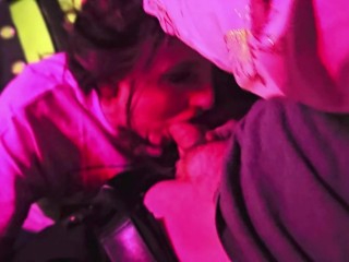 delilah gives good luck blowjobs at casino swallowing 2 hot loads