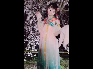[climax] in the night cherry blossoms🌸,Fuck with a Hanbok girl fluttering  (missionary  position)
