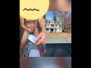 Jerking of in front of a window high af😈🍃