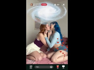 Accidentally live-streamed threesome with stepsis and her bff