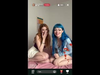 Accidentally live-streamed threesome with stepsis and her bff