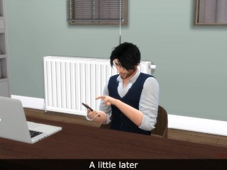 Boss has fun with secretaries one by one in the office