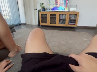 Roommate wants to drain my cock again 🤧💦