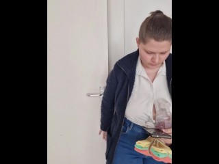 Special nude cleaning PT 1 in living room with spanking reward (more on my onlyfans)