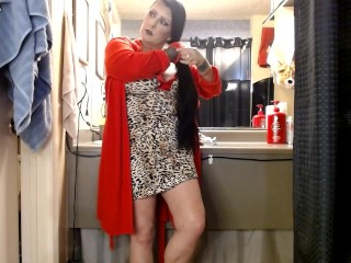 Getting Ready for Bed I wet My Silky Panties Peeing All Over the Floor