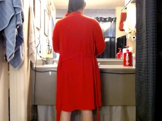 Getting Ready for Bed I wet My Silky Panties Peeing All Over the Floor