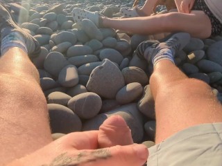 Almost Caught - On the Beach.!! Risky Sex With Hot Step Mom