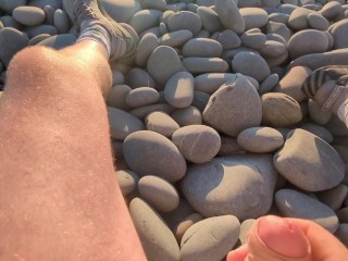 Almost Caught - On the Beach.!! Risky Sex With Hot Step Mom