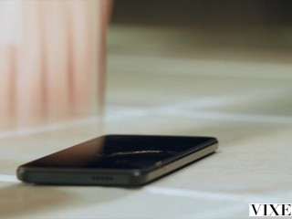 VIXEN Gorgeous Spy Bella Spark Seduces Milan Cheek In Hot Threesome