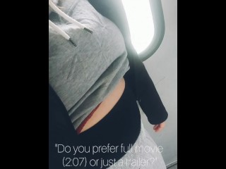 On her way home, she did a quick belly inflation on the train, making her belly huge
