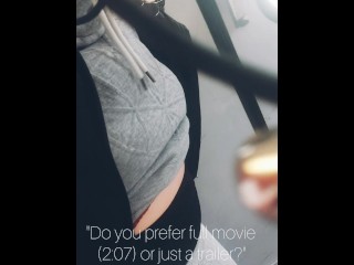 On her way home, she did a quick belly inflation on the train, making her belly huge