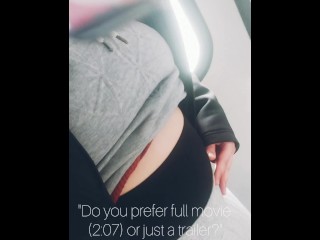 On her way home, she did a quick belly inflation on the train, making her belly huge