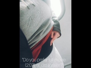 On her way home, she did a quick belly inflation on the train, making her belly huge