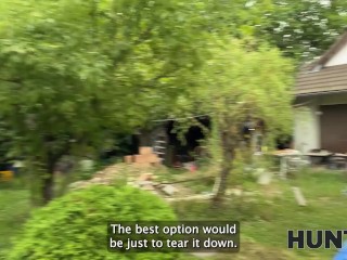 HUNT4K. POV sex with a hot brunette, her family caught us