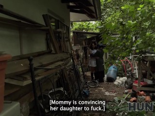 HUNT4K. POV sex with a hot brunette, her family caught us