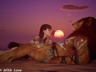 BEAUTIFUL FURRY SEX OF A TIGER AND A GORGEOUS GIRL