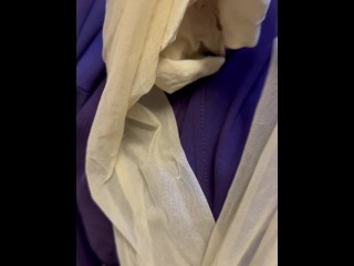 POV: SNIFFING A REAL 26F FLIGHT ATTENDANT’S PUSSY SCENT OFF OF HER DIRTY ✈️ UNIFORM PANTYHOSE