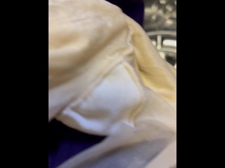 POV: SNIFFING A REAL 26F FLIGHT ATTENDANT’S PUSSY SCENT OFF OF HER DIRTY ✈️ UNIFORM PANTYHOSE