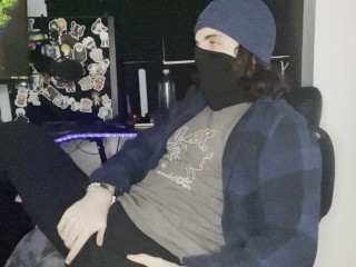 WATCHING PORN AND STROKING MY BIG COCK